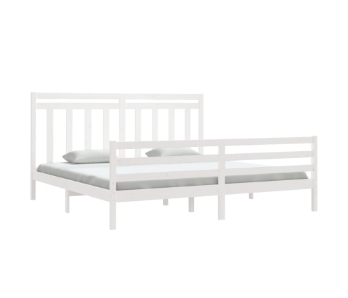 Estructura de cama madera maciza blanca 200x200 cm