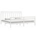 Estructura de cama madera maciza blanca 200x200 cm