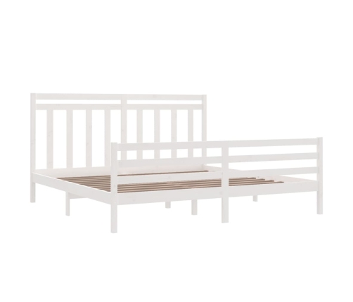 Estructura de cama madera maciza blanca 200x200 cm