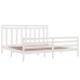 Estructura de cama madera maciza blanca 200x200 cm