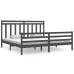 Estructura de cama de madera maciza de pino gris 200x200 cm