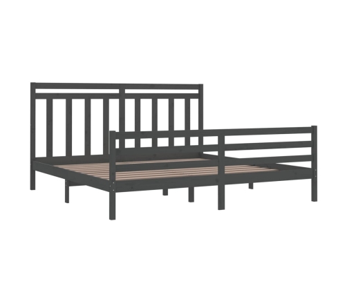 Estructura de cama de madera maciza de pino gris 200x200 cm