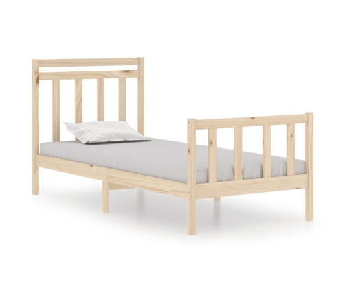 Estructura de cama madera maciza 75x190 cm