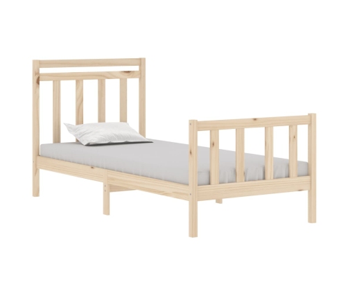 Estructura de cama madera maciza 75x190 cm