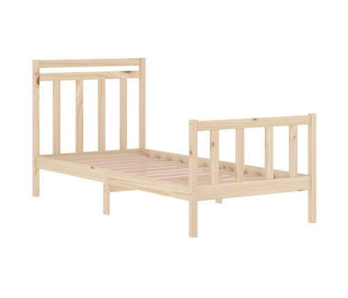 Estructura de cama madera maciza 75x190 cm