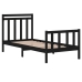 Estructura de cama madera maciza individual negra 75x190 cm