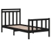 Estructura de cama individual madera maciza negra 90x190 cm