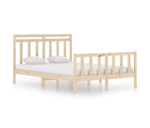 Estructura de cama de matrimonio madera maciza 135x190 cm