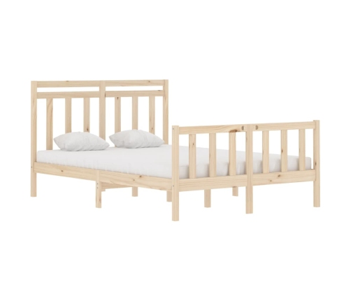 Estructura de cama de matrimonio madera maciza 135x190 cm