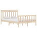 Estructura de cama de matrimonio madera maciza 135x190 cm