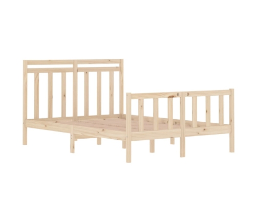 Estructura de cama de matrimonio madera maciza 135x190 cm