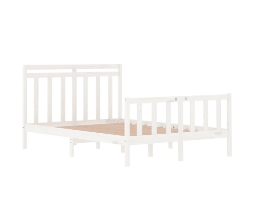 Estructura de cama de madera maciza blanca 135x190 cm