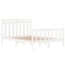 Estructura de cama de madera maciza blanca 135x190 cm