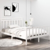 Estructura de cama de madera maciza blanca 135x190 cm