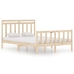 Estructura de cama de madera maciza 140x190 cm