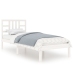 Estructura de cama madera maciza individual blanco 75x190 cm