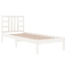 Estructura de cama madera maciza individual blanco 75x190 cm