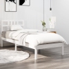 Estructura de cama madera maciza individual blanco 75x190 cm