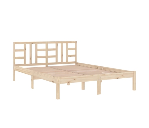 Estructura de cama de matrimonio madera maciza 135x190 cm