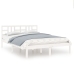 vidaXL Estructura de cama de madera maciza blanca 135x190 cm