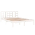 vidaXL Estructura de cama de madera maciza blanca 135x190 cm