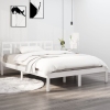 vidaXL Estructura de cama de madera maciza blanca 135x190 cm