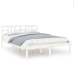 Estructura de cama de madera maciza blanca 140x190 cm