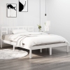 Estructura de cama de madera maciza blanca 140x190 cm