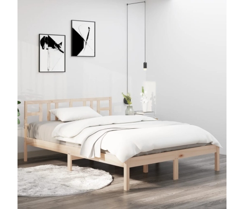 Estructura de cama de madera maciza de pino 120x200 cm