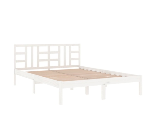 Estructura de cama de madera maciza de pino blanca 120x200 cm