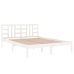 Estructura de cama de madera maciza blanca 140x200 cm