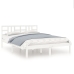 Estructura de cama madera maciza blanca King Size 150x200 cm