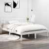 Estructura de cama madera maciza blanca King Size 150x200 cm