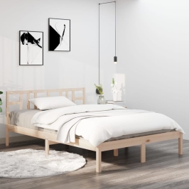 Estructura de cama de madera maciza 200x200 cm