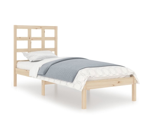 Estructura de cama madera maciza 75x190 cm