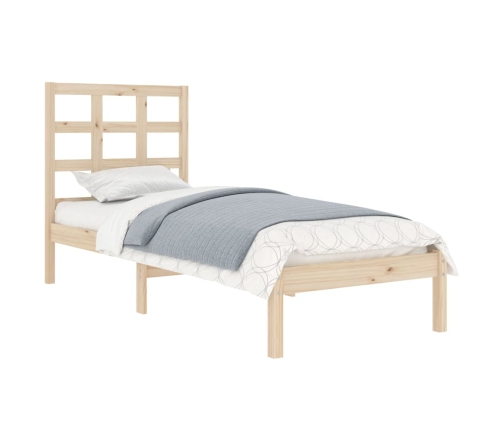 Estructura de cama madera maciza 75x190 cm