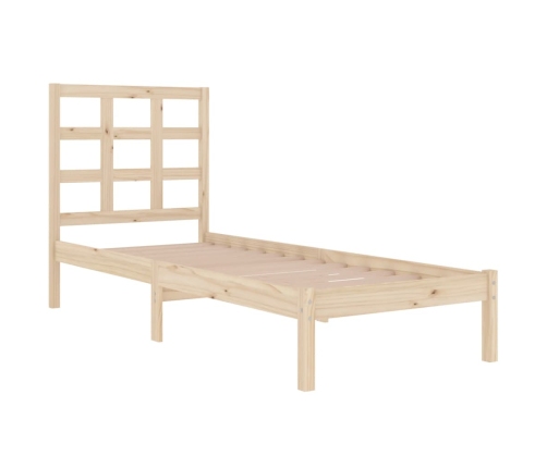 Estructura de cama madera maciza 75x190 cm