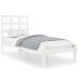 Estructura de cama madera maciza individual blanco 75x190 cm