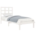 Estructura de cama madera maciza individual blanco 75x190 cm