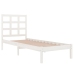 Estructura de cama madera maciza individual blanco 75x190 cm