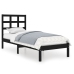 Estructura de cama madera maciza individual negra 75x190 cm