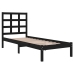 Estructura de cama madera maciza individual negra 75x190 cm