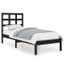 Estructura de cama individual madera maciza negra 90x190 cm