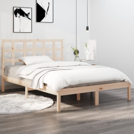 Estructura de cama madera maciza 120x190 cm