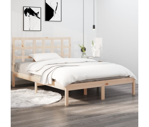 Estructura de cama madera maciza 120x190 cm