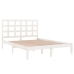 Estructura de cama doble pequeña madera maciza blanca 120x190cm