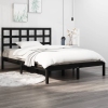 Estructura de cama madera maciza negra 120x190 cm