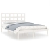 Estructura de cama de madera maciza blanca 135x190 cm