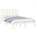 Estructura de cama de madera maciza blanca 135x190 cm