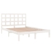 Estructura de cama de madera maciza blanca 135x190 cm